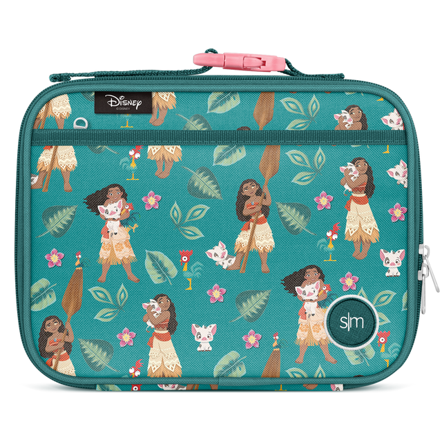 Teal insulated lunch bag with tan and beige accents, displayed against a white background Teal insulated lunch bag with tan and beige accents, displayed against a white background