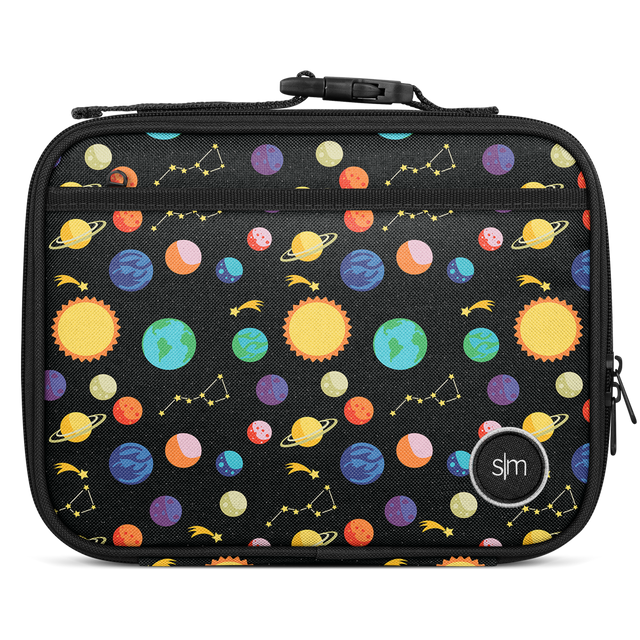 Black hoodie with colorful space-themed graphics including planets, stars, and cosmic elements in yellow, orange, red, blue, purple, and teal. Black hoodie with colorful space-themed graphics including planets, stars, and cosmic elements in yellow, orange, red, blue, purple, and teal.