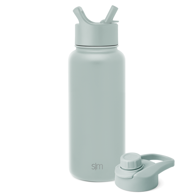 Sage green water bottle with detachable lid and carry handle Sage green water bottle with detachable lid and carry handle
