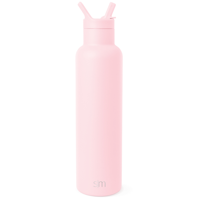 Pale pink SM water bottle displayed against white background Pale pink SM water bottle displayed against white background