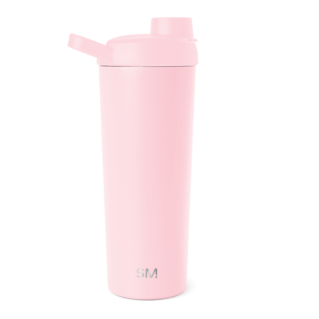 Light pink water bottle with matte finish on white background Light pink water bottle with matte finish on white background
