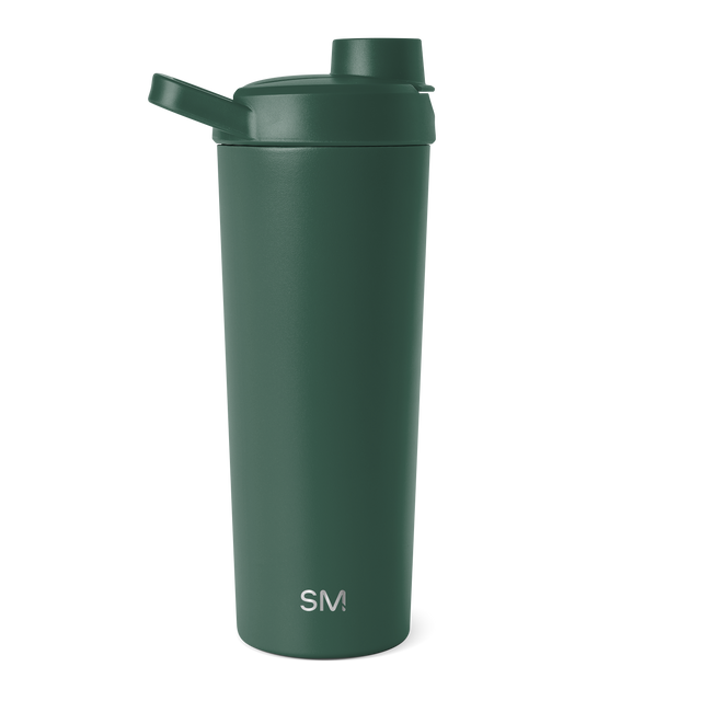 Forest green water bottle with matte finish displayed against white background Forest green water bottle with matte finish displayed against white background