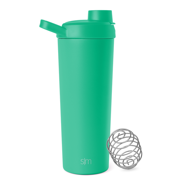 Mint green relay-style shaker with silvery metallic gray ball, modern design product image for CLS-RLY-24-OPL model Mint green relay-style shaker with silvery metallic gray ball, modern design product image for CLS-RLY-24-OPL model