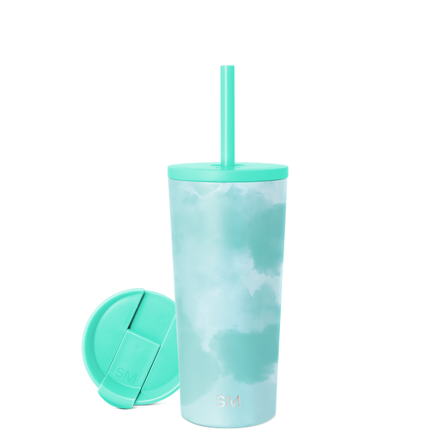 Soft turquoise drinkware with mint green accents on matching background. Cup features pale whitish-turquoise base. CLS-SF-20-OTD-M product. Soft turquoise drinkware with mint green accents on matching background. Cup features pale whitish-turquoise base. CLS-SF-20-OTD-M product.