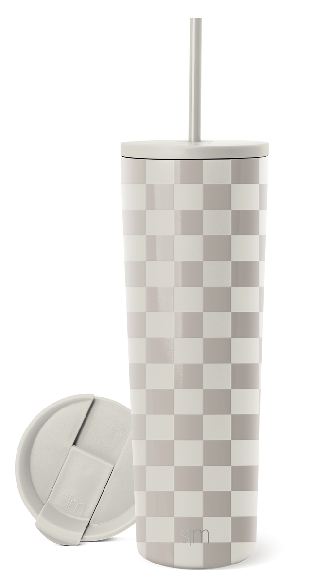 Simple Modern insulated tumbler with straw on white background Simple Modern insulated tumbler with straw on white background