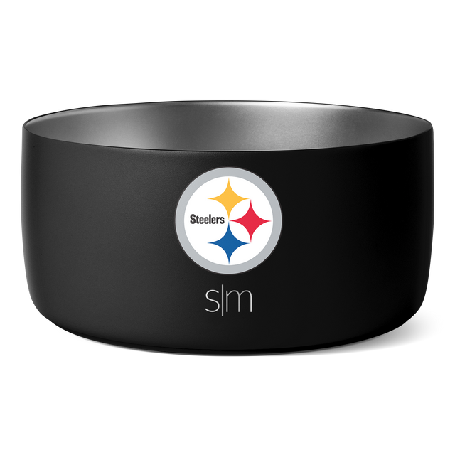 Matte black Pittsburgh Steelers logo cap with metallic silver-gray interior rim and base, featuring the team's four-pointed star emblem in gold and red. Matte black Pittsburgh Steelers logo cap with metallic silver-gray interior rim and base, featuring the team's four-pointed star emblem in gold and red.