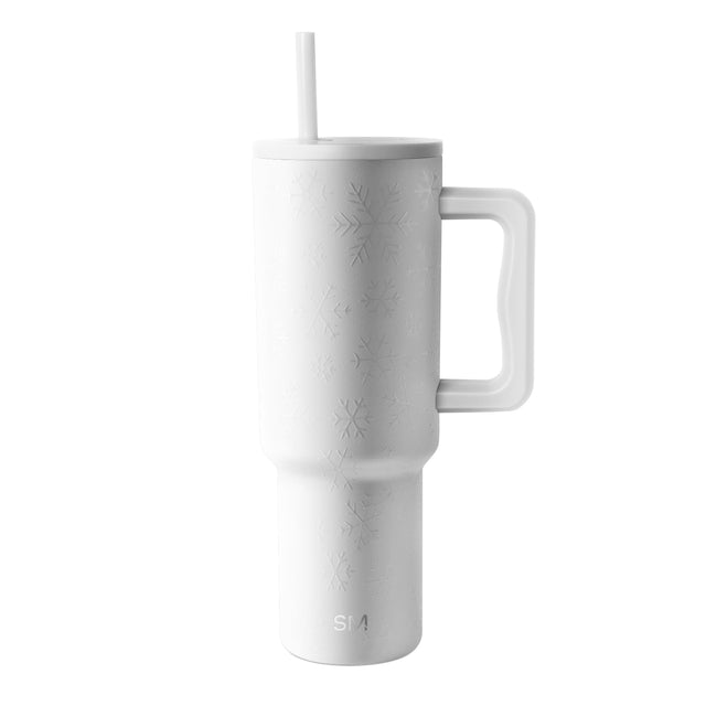 White matte finish tumbler on light gray background White matte finish tumbler on light gray background