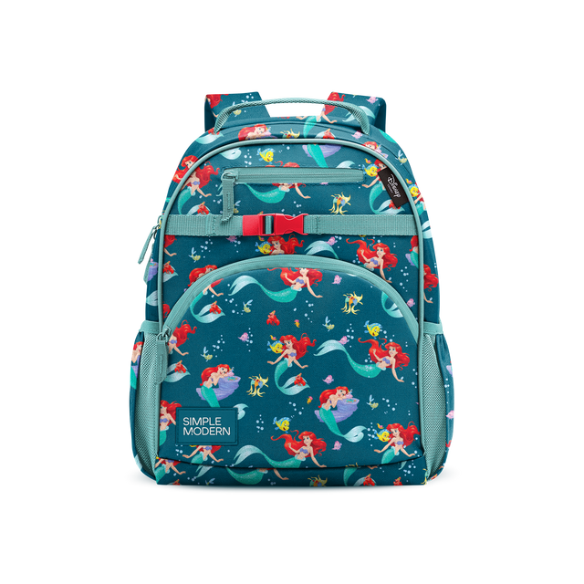 Teal backpack with coral red and hot pink mermaid accents Teal backpack with coral red and hot pink mermaid accents