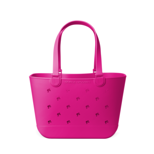 Hot pink tote bag on white background Hot pink tote bag on white background