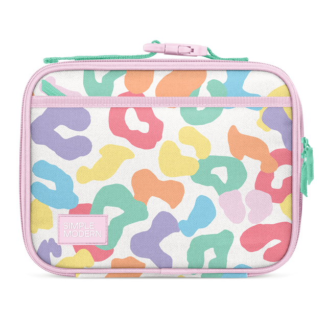 Colorful Simple Modern insulated lunch container with vibrant pink and organic blob-shaped pattern on white background Colorful Simple Modern insulated lunch container with vibrant pink and organic blob-shaped pattern on white background