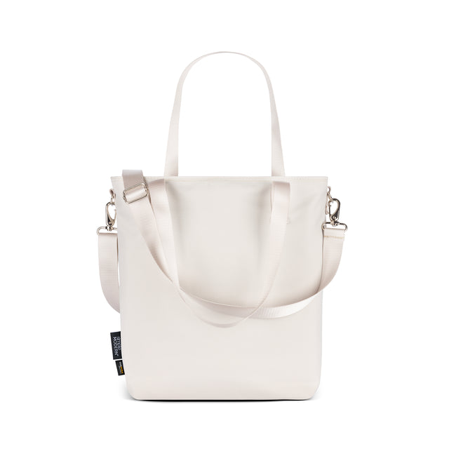 Light ivory linen tote bag on white background Light ivory linen tote bag on white background