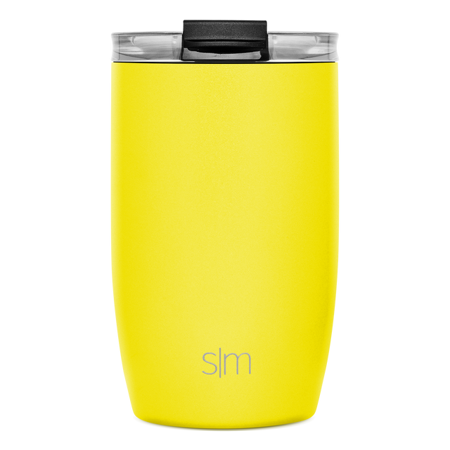 Bright yellow insulated tumbler with matte finish on white background Bright yellow insulated tumbler with matte finish on white background