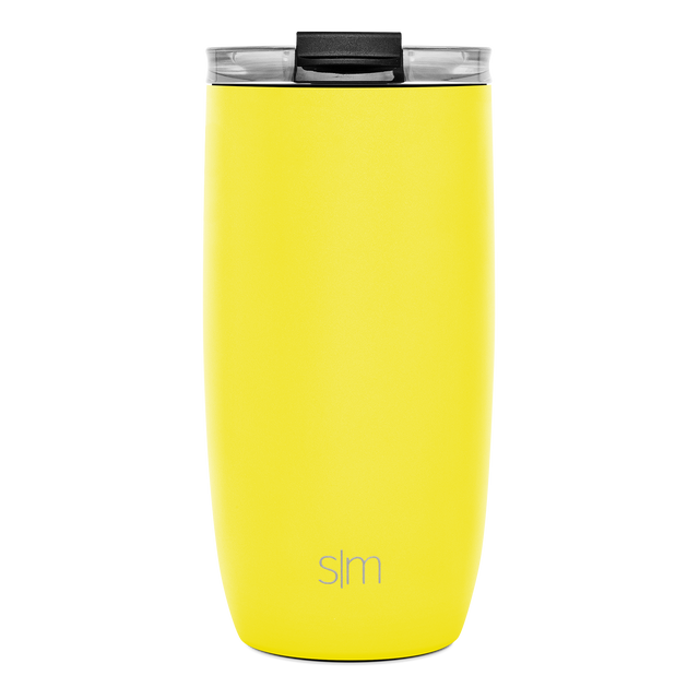 Canary yellow modern tumbler with black lid Canary yellow modern tumbler with black lid