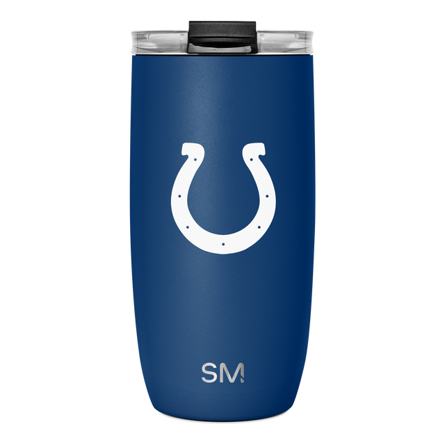 Double-walled insulated tumbler with deep navy blue matte exterior, shown against white background Double-walled insulated tumbler with deep navy blue matte exterior, shown against white background