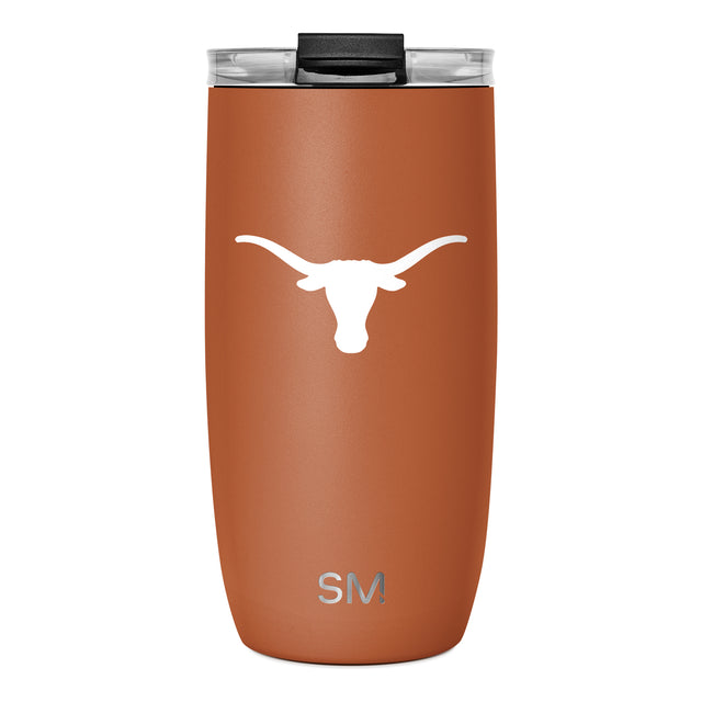 Terracotta-orange insulated tumbler with matte finish and tapered base on white background Terracotta-orange insulated tumbler with matte finish and tapered base on white background