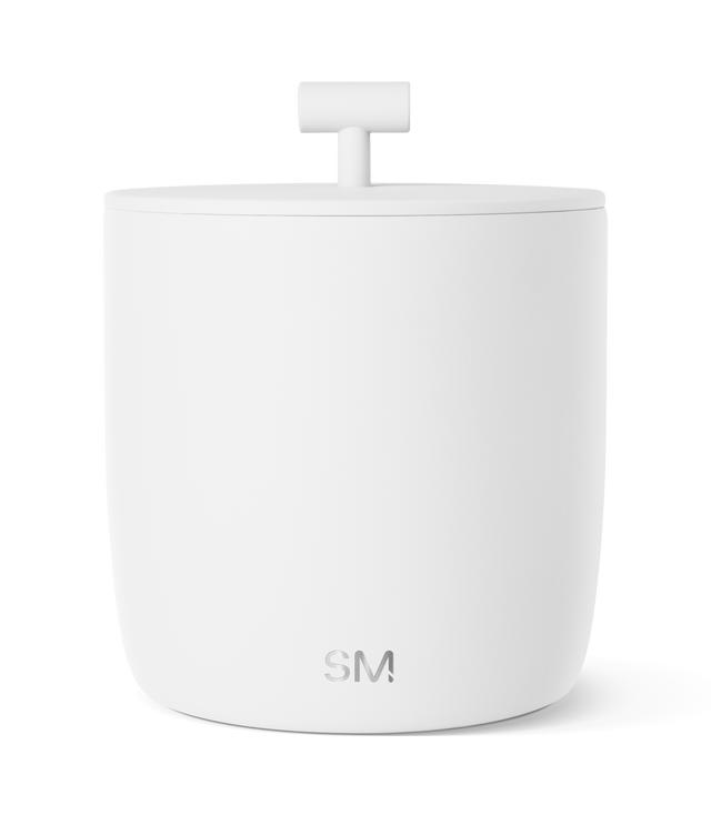 White ceramic vessel with handle and gray shading detail on white background White ceramic vessel with handle and gray shading detail on white background