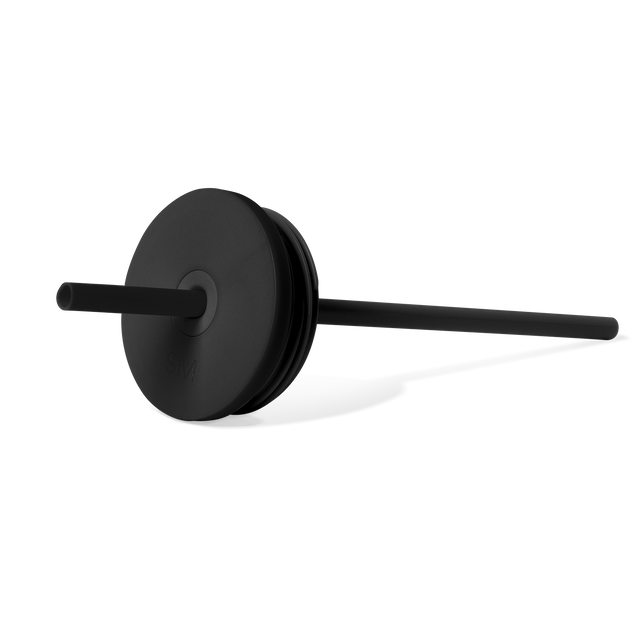 Matte black straight mobile phone stand with light gray accents on white background Matte black straight mobile phone stand with light gray accents on white background