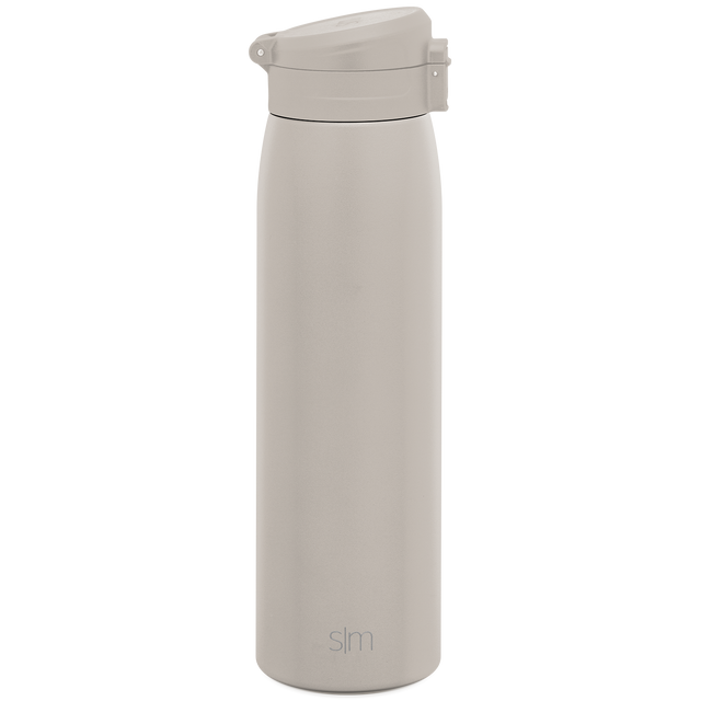 Beige water bottle on white background Beige water bottle on white background