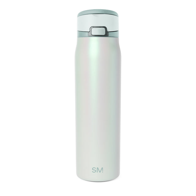 Tall insulated water bottle with pale mint green color and subtle iridescent finish, minimalist design Tall insulated water bottle with pale mint green color and subtle iridescent finish, minimalist design