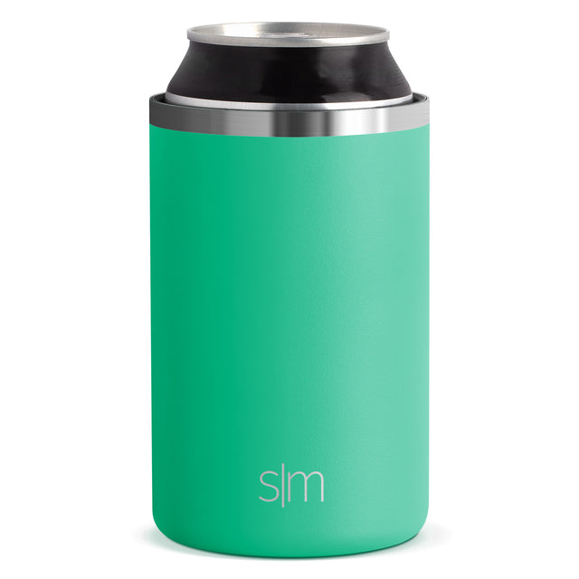 Mint green cylindrical water bottle with brushed stainless steel top and base Mint green cylindrical water bottle with brushed stainless steel top and base
