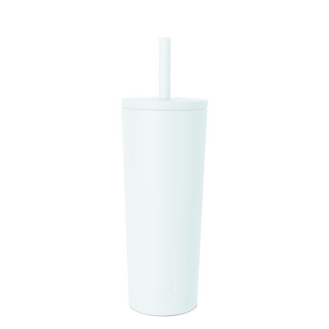Pale blue frosted cylindrical tumbler with white background, minimal product photography style Pale blue frosted cylindrical tumbler with white background, minimal product photography style