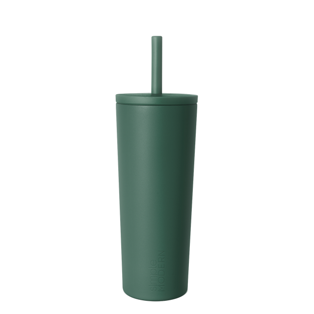 Muted sage green insulated tumbler with matte finish on white background Muted sage green insulated tumbler with matte finish on white background