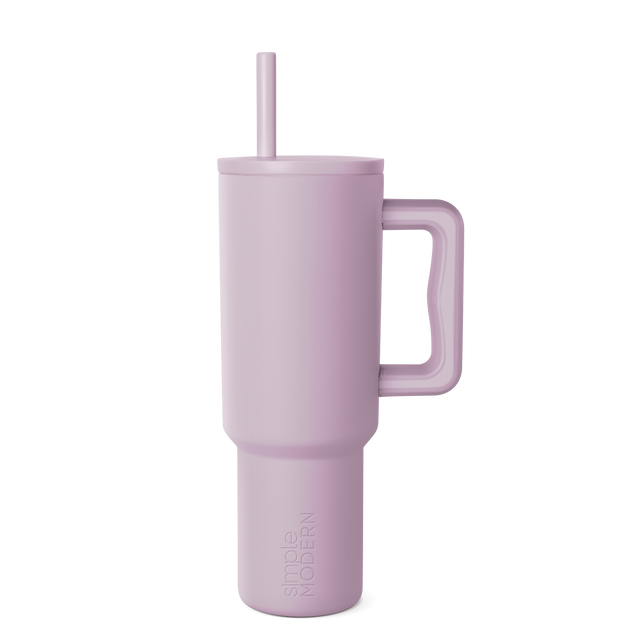 Soft mauve drinkware against a white background Soft mauve drinkware against a white background