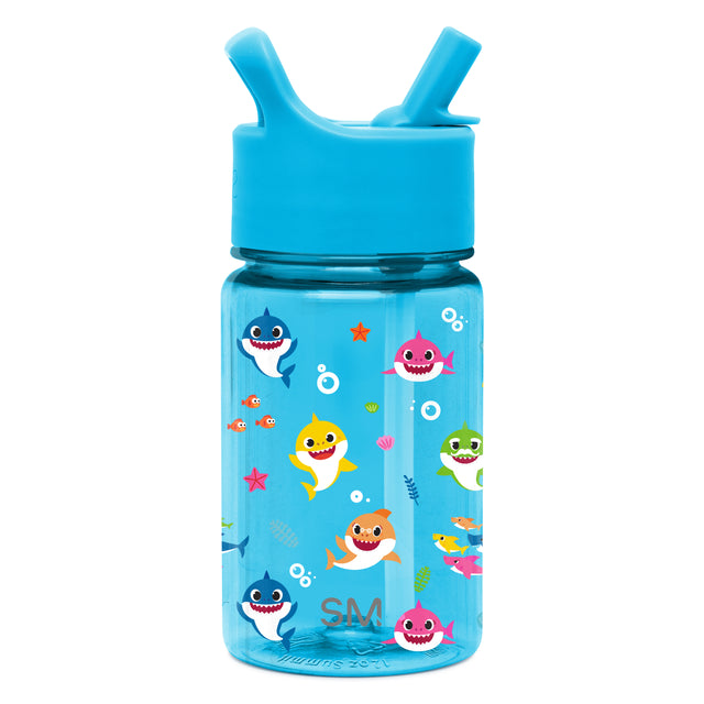 Aqua blue water bottle with transparent turquoise body, dark cap and spout assembly. Front view product shot on white background. Aqua blue water bottle with transparent turquoise body, dark cap and spout assembly. Front view product shot on white background.