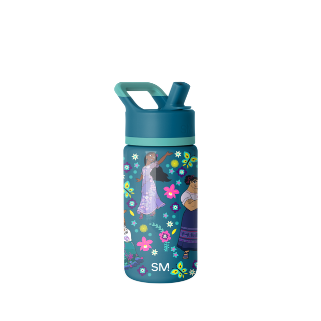 Teal water bottle with navy blue lid and turquoise accent band Teal water bottle with navy blue lid and turquoise accent band