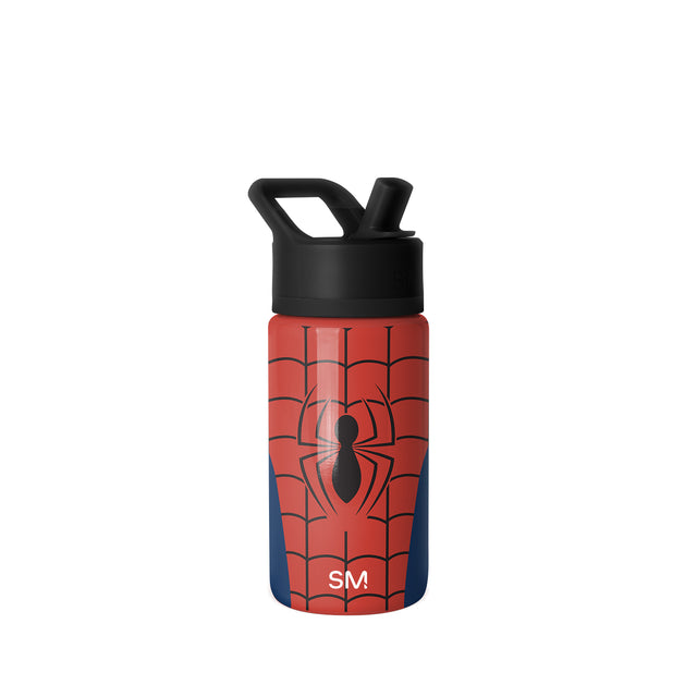 Two-tone water bottle with vibrant red upper body, deep navy blue lower third, red cap, and navy handle. Two-tone water bottle with vibrant red upper body, deep navy blue lower third, red cap, and navy handle.
