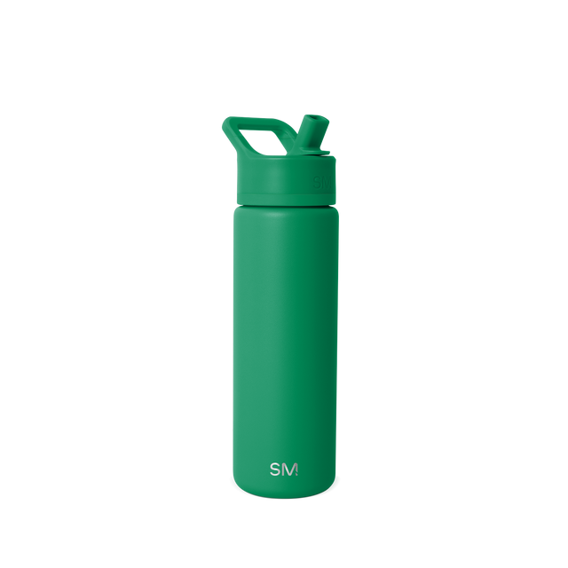 Forest green matte water bottle with streamlined cylindrical design and tapered silhouette. Forest green matte water bottle with streamlined cylindrical design and tapered silhouette.