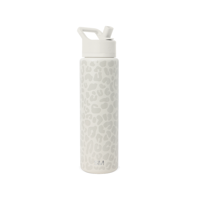 Soft white water bottle with beige and cream undertones on clean white background Soft white water bottle with beige and cream undertones on clean white background