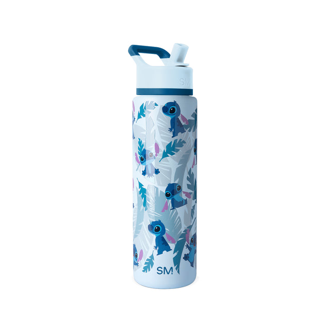 Light blue water bottle with teal, navy, and purple accents and two-tone cap featuring light blue and darker blue sections Light blue water bottle with teal, navy, and purple accents and two-tone cap featuring light blue and darker blue sections
