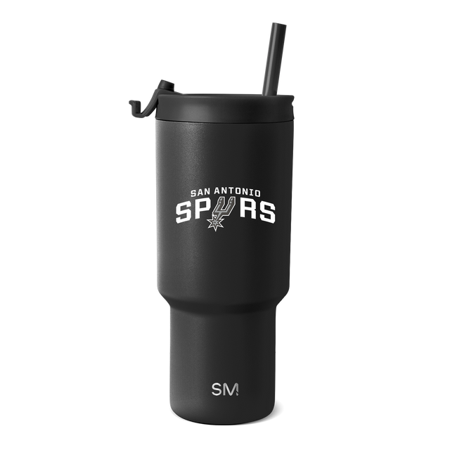 Matte black tumbler with dark charcoal finish on white background Matte black tumbler with dark charcoal finish on white background