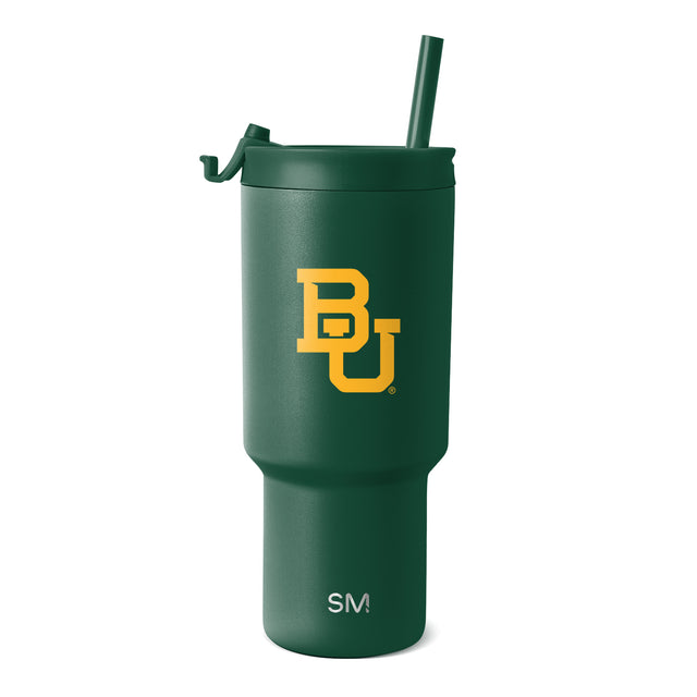 Forest green matte textured tumbler with golden yellow university logo, cylindrical design Forest green matte textured tumbler with golden yellow university logo, cylindrical design