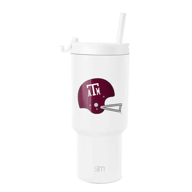 White ceramic mug with deep burgundy maroon handle and rim accent White ceramic mug with deep burgundy maroon handle and rim accent