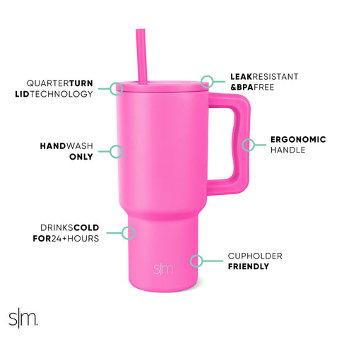 Simple Modern Kids 24 Oz Tumbler with Handle and Silicone Straw Lid, Spill  Proo