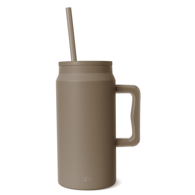 Taupe-colored drinkware on white background Taupe-colored drinkware on white background