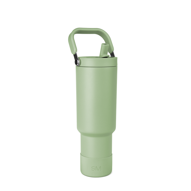 Sage green matte finish water bottle on white background Sage green matte finish water bottle on white background