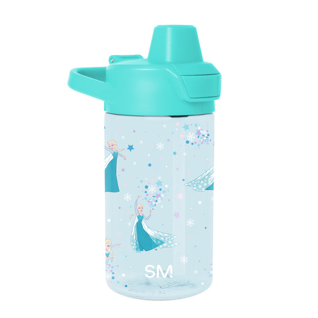 Light blue water bottle with turquoise lid and spout assembly Light blue water bottle with turquoise lid and spout assembly