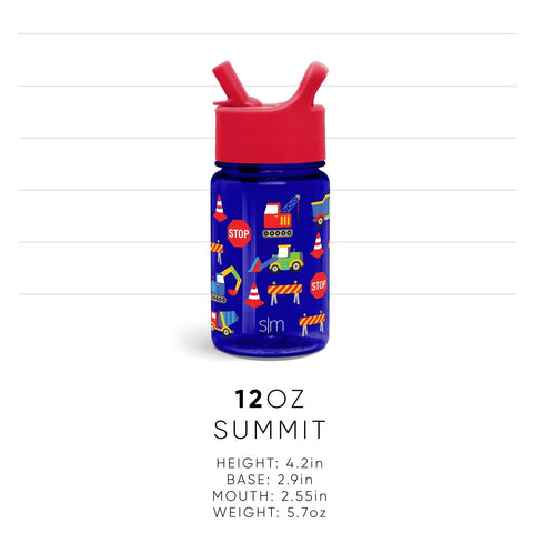 Simple Modern 12oz Summit Kids Tritan Water Bottle with Straw Lid for  Toddler - Dishwasher Safe Travel Tumbler - Adventure Sloth 