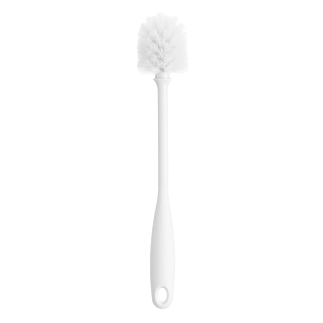 White bottle brush with soft bristles and white handle on white background White bottle brush with soft bristles and white handle on white background