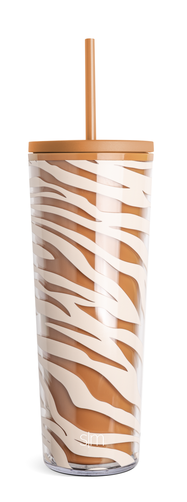 Terracotta and cream layered tumbler with natural wooden lid and straw, featuring warm tan and caramel tones with visible wood grain detail. Terracotta and cream layered tumbler with natural wooden lid and straw, featuring warm tan and caramel tones with visible wood grain detail.