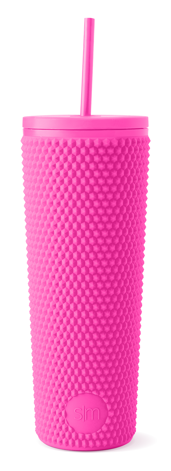 Vivid hot pink insulated tumbler with white background Vivid hot pink insulated tumbler with white background