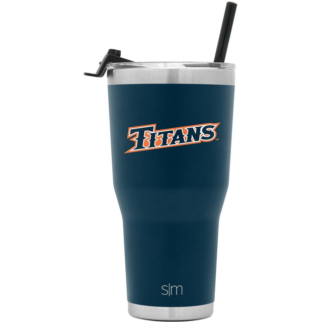 Deep teal insulated tumbler with brushed stainless steel rim bands at top and bottom, featuring metallic silver accents against the dark blue-green exterior finish. Deep teal insulated tumbler with brushed stainless steel rim bands at top and bottom, featuring metallic silver accents against the dark blue-green exterior finish.