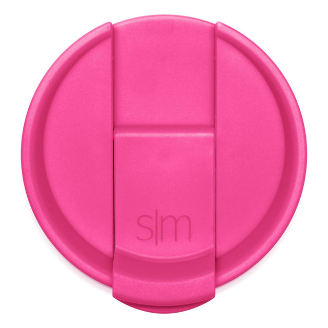 Hot pink flip-top lid with closure mechanism on white background Hot pink flip-top lid with closure mechanism on white background