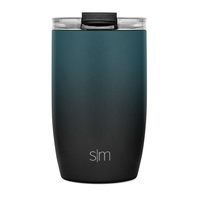 Two-tone matte black and light tumbler with deep black covering the lower body and middle section, transitioning to a lighter shade on the upper portion Two-tone matte black and light tumbler with deep black covering the lower body and middle section, transitioning to a lighter shade on the upper portion