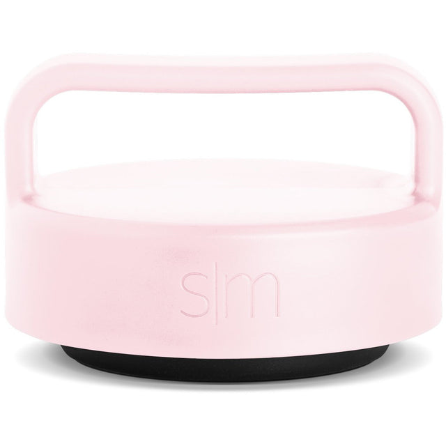 Pale pink storage jar lid with rounded rectangular shape, smooth curved edges, and molded handle on white background Pale pink storage jar lid with rounded rectangular shape, smooth curved edges, and molded handle on white background