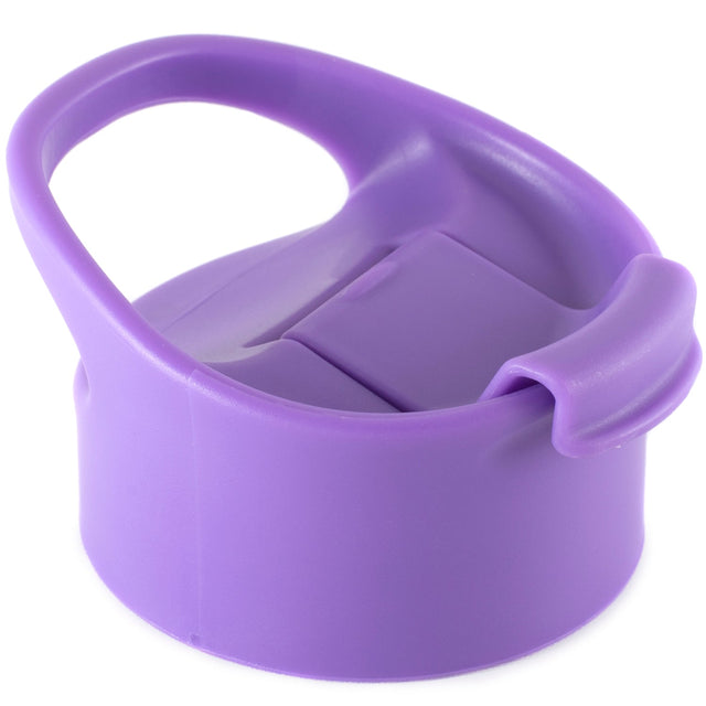 Purple flip lid container with white background, product view showing closure mechanism and cylindrical shape for cosmetic or storage use. Purple flip lid container with white background, product view showing closure mechanism and cylindrical shape for cosmetic or storage use.