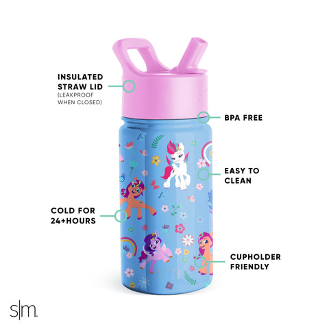Simple Modern Disney Lady and The Tramp Kids Water Bottle with Straw Lid | Reusable Insulated Stainless Steel Cup for Girls, School | Summit